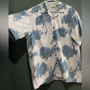 Caribbean Tropical Hawaiian Short-Sleeve Woven Shirt L